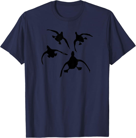 Duck Hunting T Shirt by Committed Waterfowl: Four Coming In T-Shirt - T-Shirt | Navy