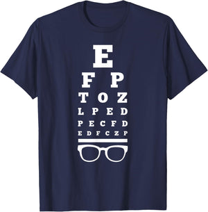 Eye Vision Chart Funny Optometrist Optometry Glasses T-Shirt - T-Shirt | Navy