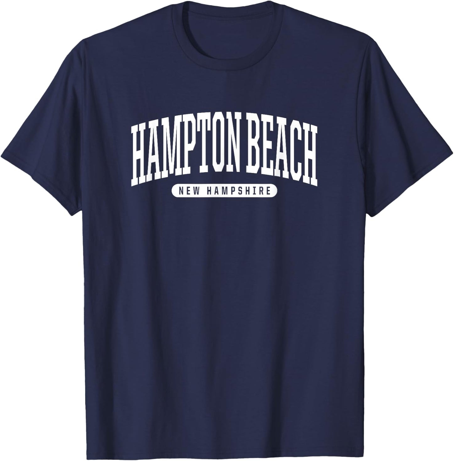 College Style Hampton Beach New Hampshire Souvenir Gift Men Women T-Shirt - T-Shirt | Navy