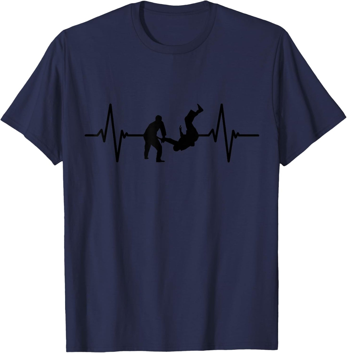 Brasilianische Jiu Jitsu Kleidung Männer Herzschlag BJJ T-Shirt - T-Shirt | Navy