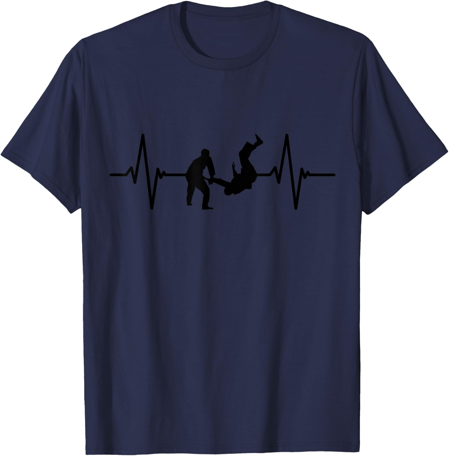 Brasilianische Jiu Jitsu Kleidung Männer Herzschlag BJJ T-Shirt - T-Shirt | Navy
