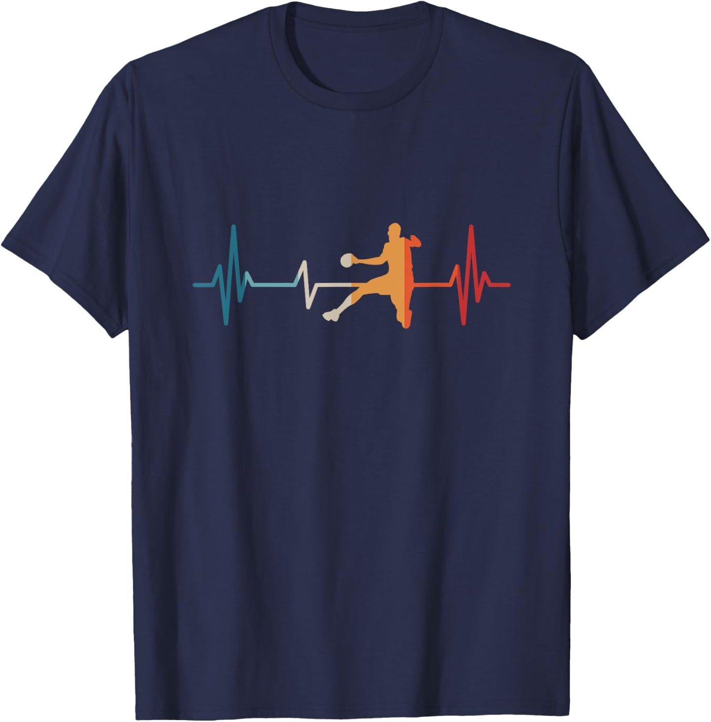 Handballer Heartbeat Handball , black T-Shirt - T-Shirt | Navy