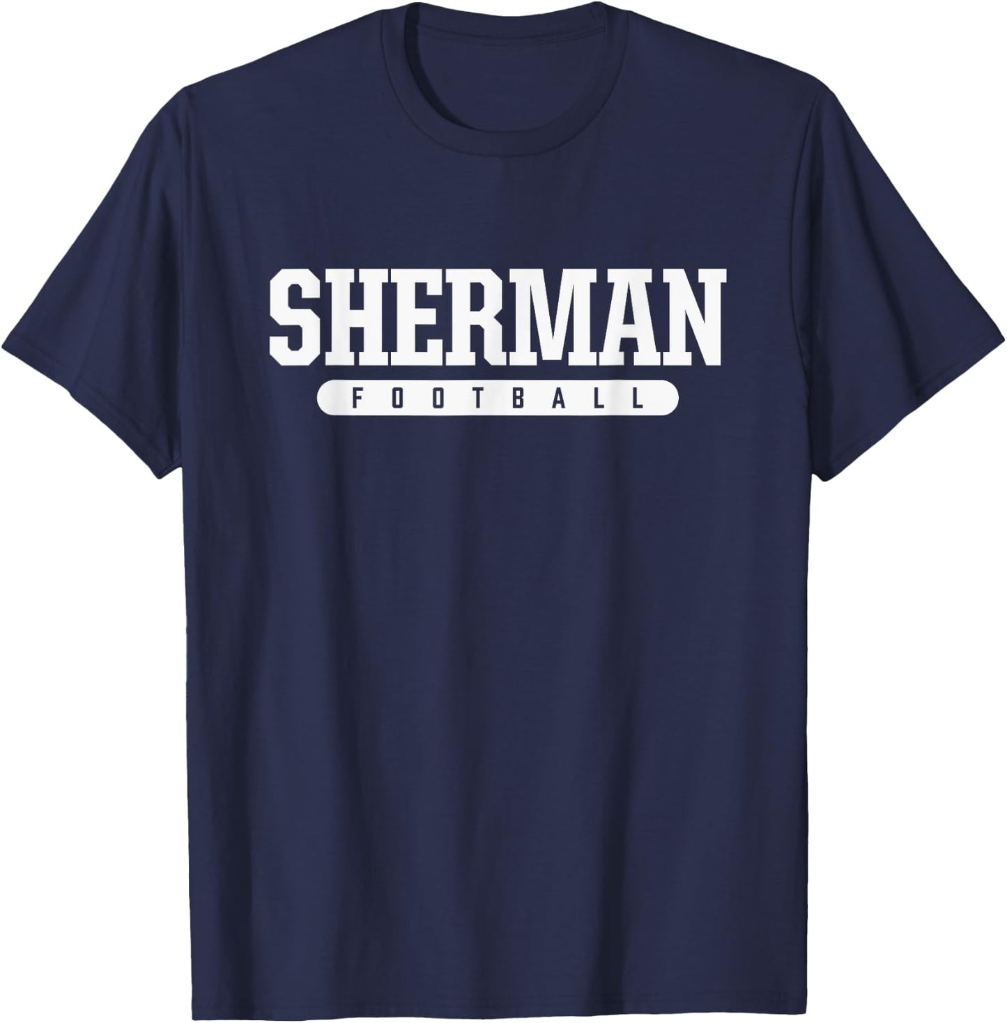 Sherman High School Football T-Shirt - T-Shirt | Navy