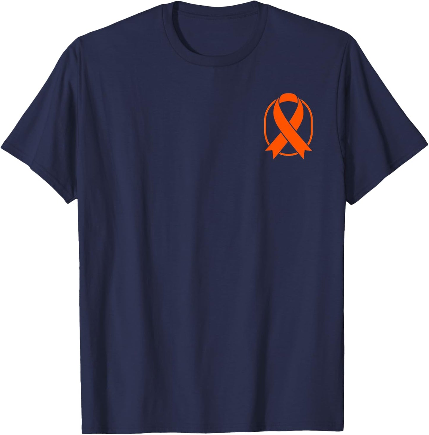 Orange Cancer Ribbon Leukemia Cancer Awareness T-Shirt - T-Shirt | Navy