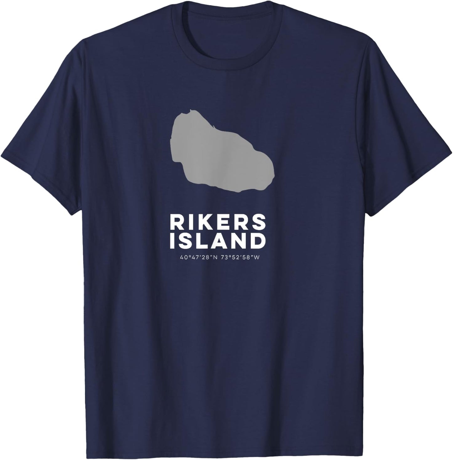 Rikers Island New York Graphic T T-Shirt - T-Shirt | Navy