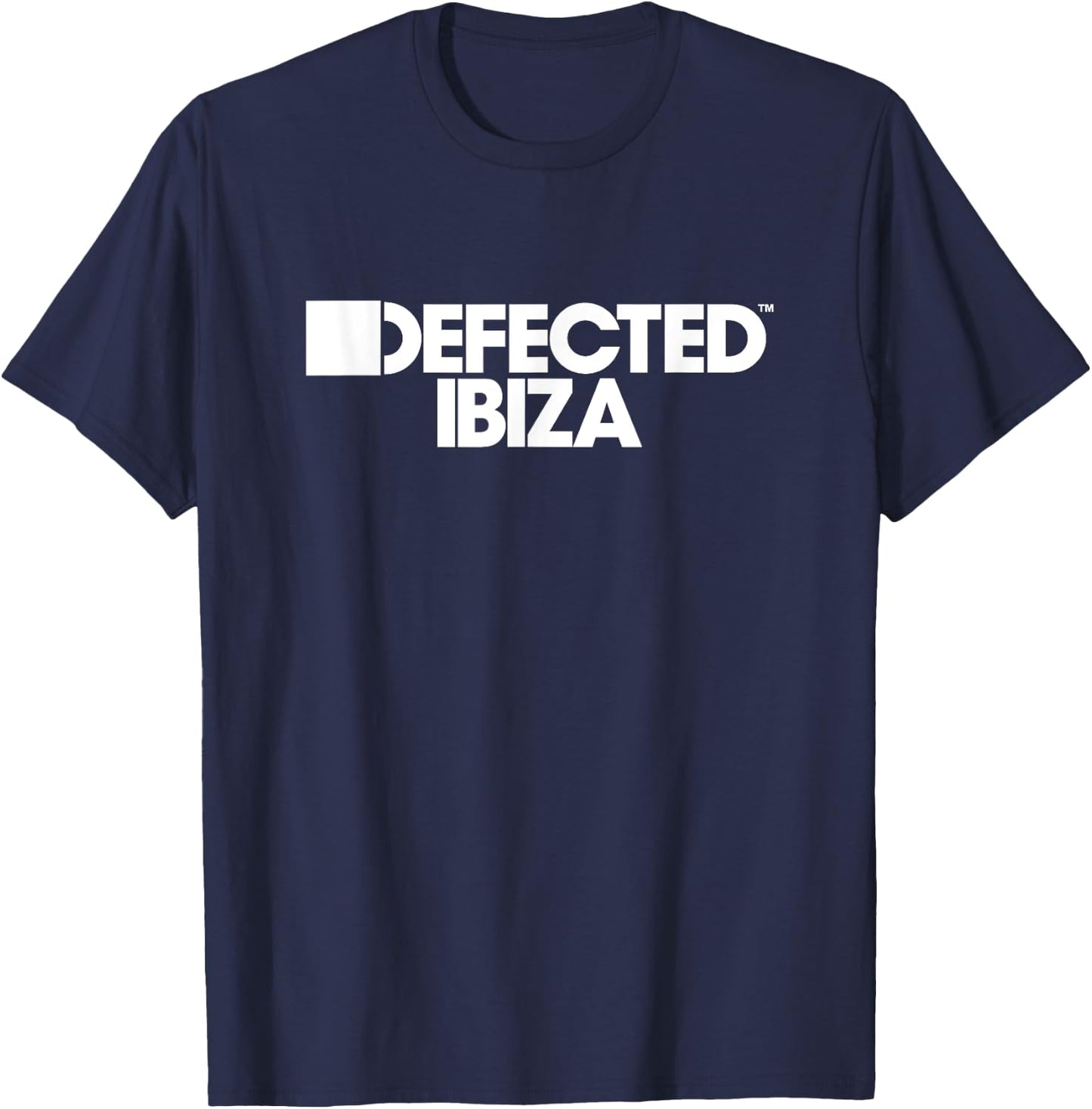 Defekter weißer Ibiza-Druck T-Shirt - T-Shirt | Navy