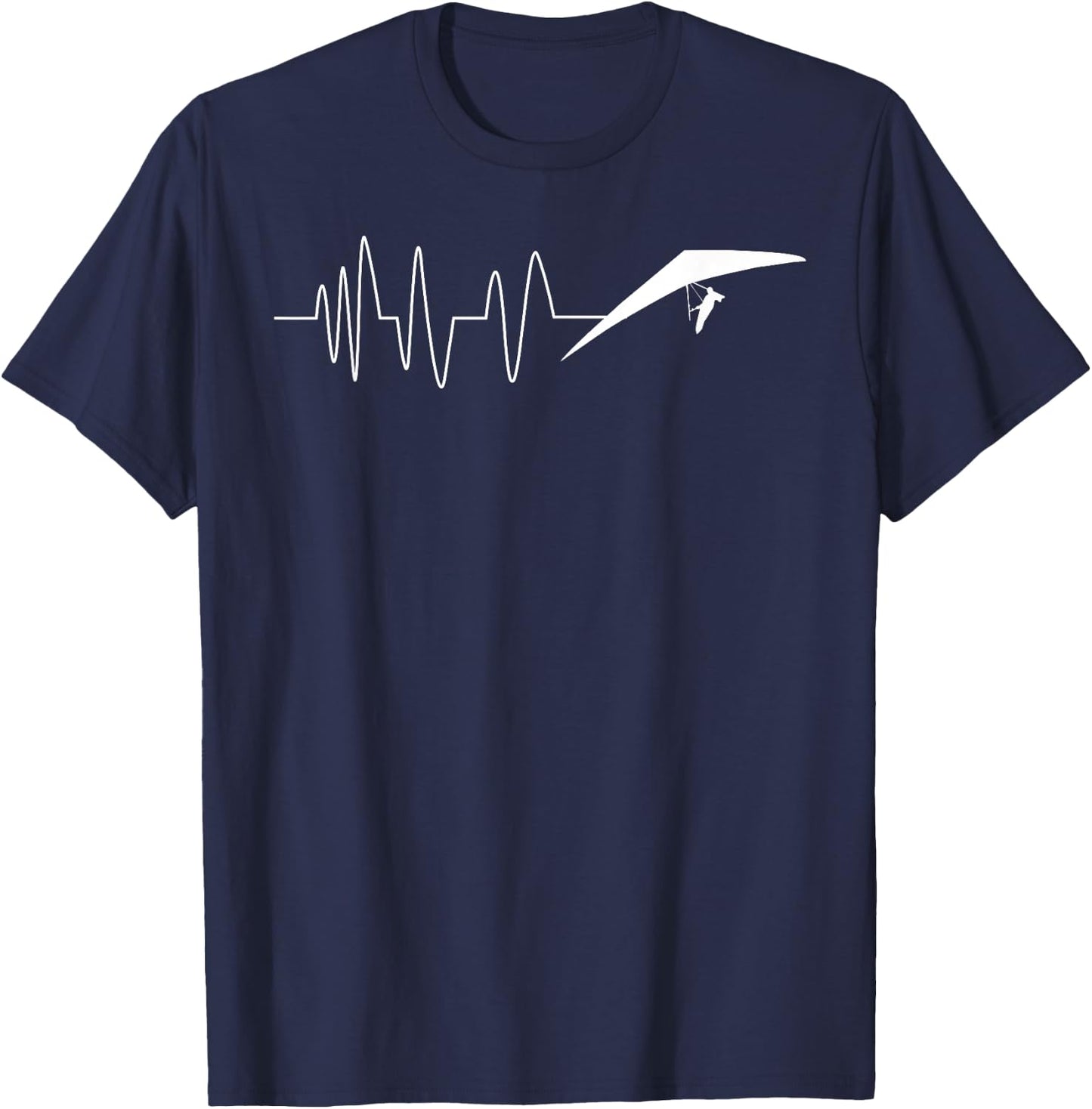 Heartbeat Heart Rate Heart Line Dragon Flying Sailor Fun T-Shirt - T-Shirt | Navy