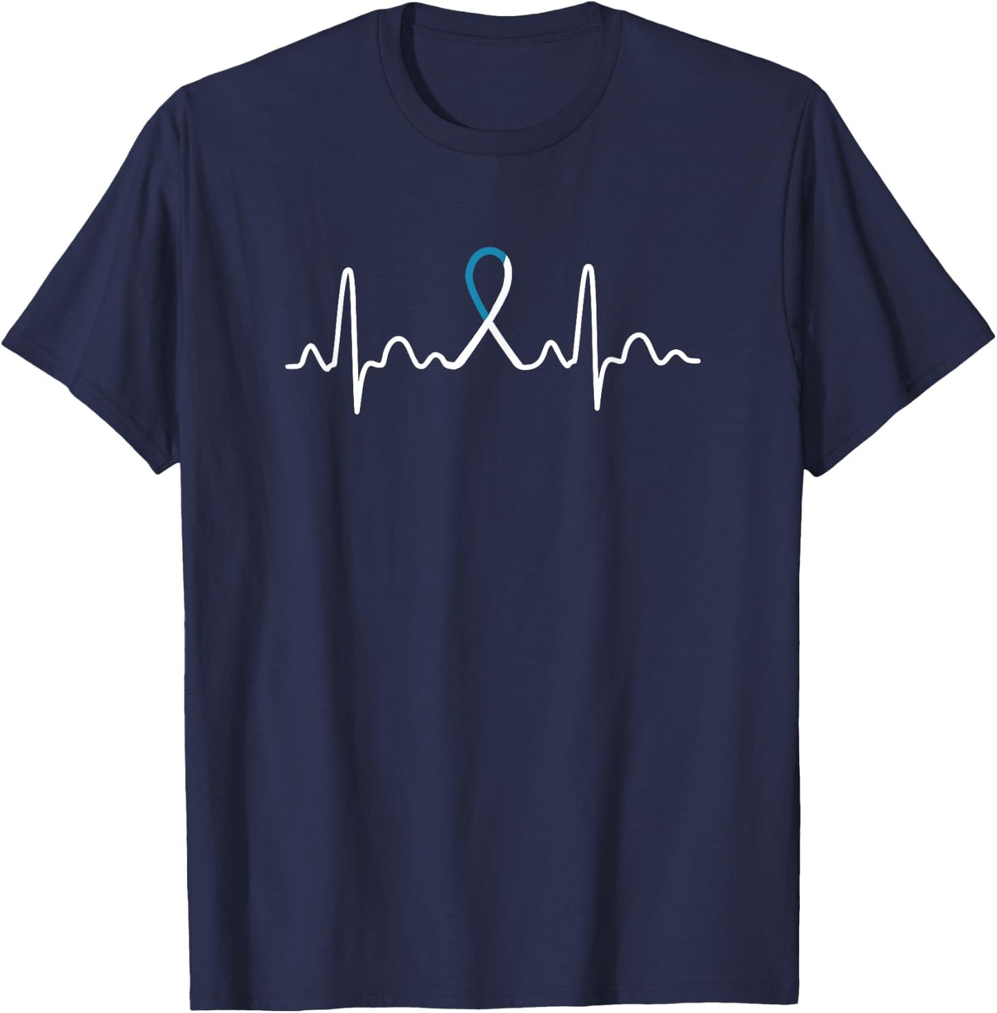 Heartbeat - Cervical Cancer Shirt Gift T-Shirt - T-Shirt | Navy