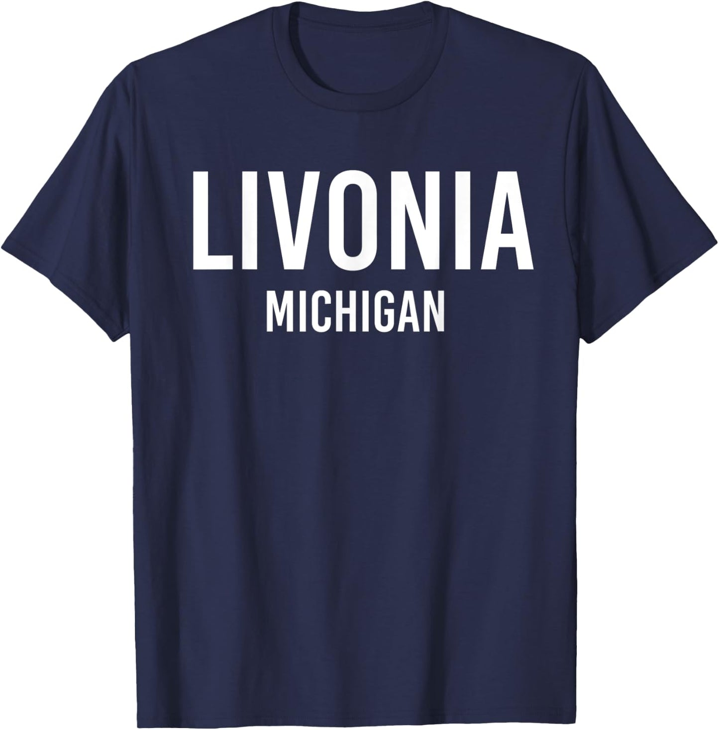 LIVONIA MICHIGAN MI USA Patriotic Vintage Sports Women Kids Men T-Shirt - T-Shirt | Navy