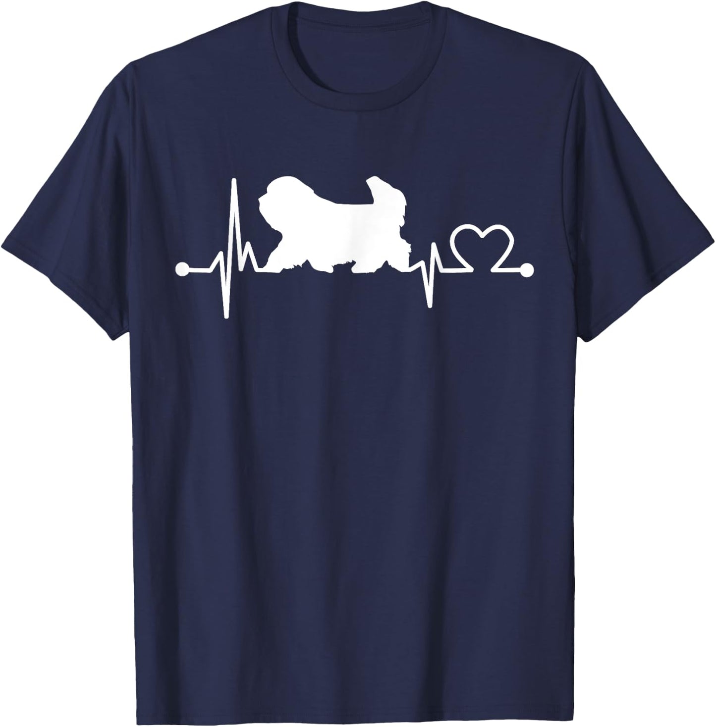 Coton De Tulear Heartbeat Funny Dog Pet Gift Kid/Women/Men T-Shirt - T-Shirt | Navy