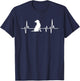 Heartbeat Herzschlag Design Kleiner Münsterländer Hund T-Shirt - T-Shirt | Navy