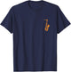 Music Saxophonist Minimalist Simple Instrument Saxophone , Black, S T-Shirt - T-Shirt | Navy
