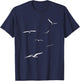 Flying Seagulls | Relaxing Sea Ocean Lover Birds T-Shirt - T-Shirt | Navy