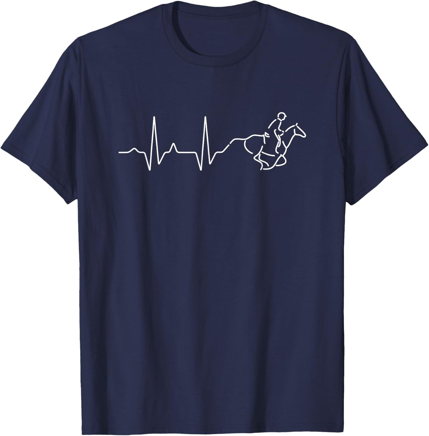 Herzschlag Reiten Puls Pferde Geschenk Frequenz T-Shirt - T-Shirt | Navy