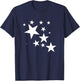 White Stars Star-Pattern-Design Costume Gift Men Women Kids T-Shirt - T-Shirt | Navy