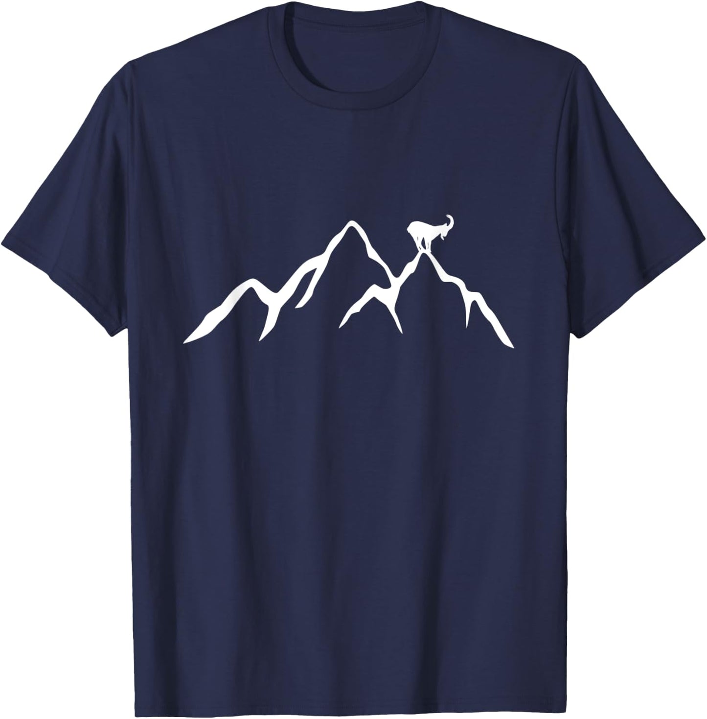 Wander Berg mit Steinbock für Berg Wandern und Natur T-Shirt - T-Shirt | Navy