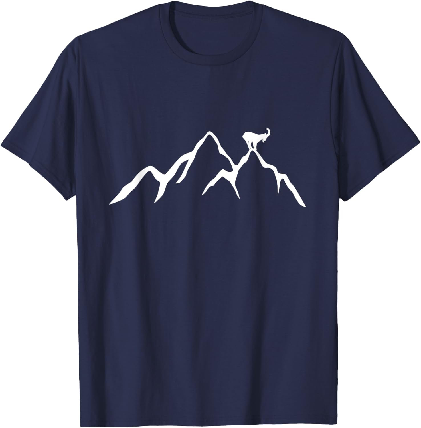 Wander Berg mit Steinbock für Berg Wandern und Natur T-Shirt - T-Shirt | Navy