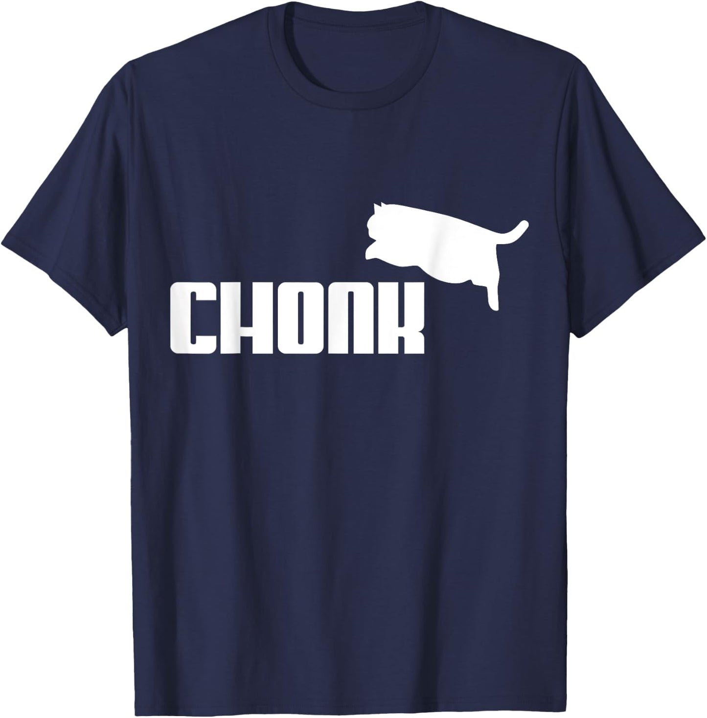 Chonk Cat Meme Funny T-Shirt - T-Shirt | Navy