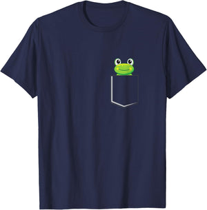 Frog In A Bag Toad Pet Frog Green Frog Bag T-Shirt - T-Shirt | Navy