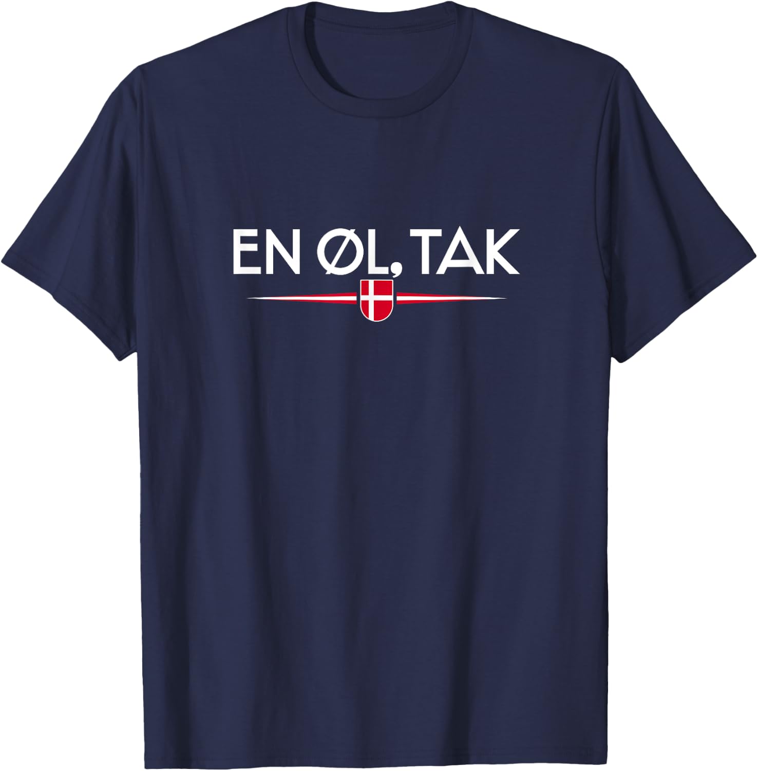 En øl tak - Denmark , black T-Shirt - T-Shirt | Navy