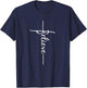 Christian Faith Cross Script - Believe T-Shirt - T-Shirt | Navy