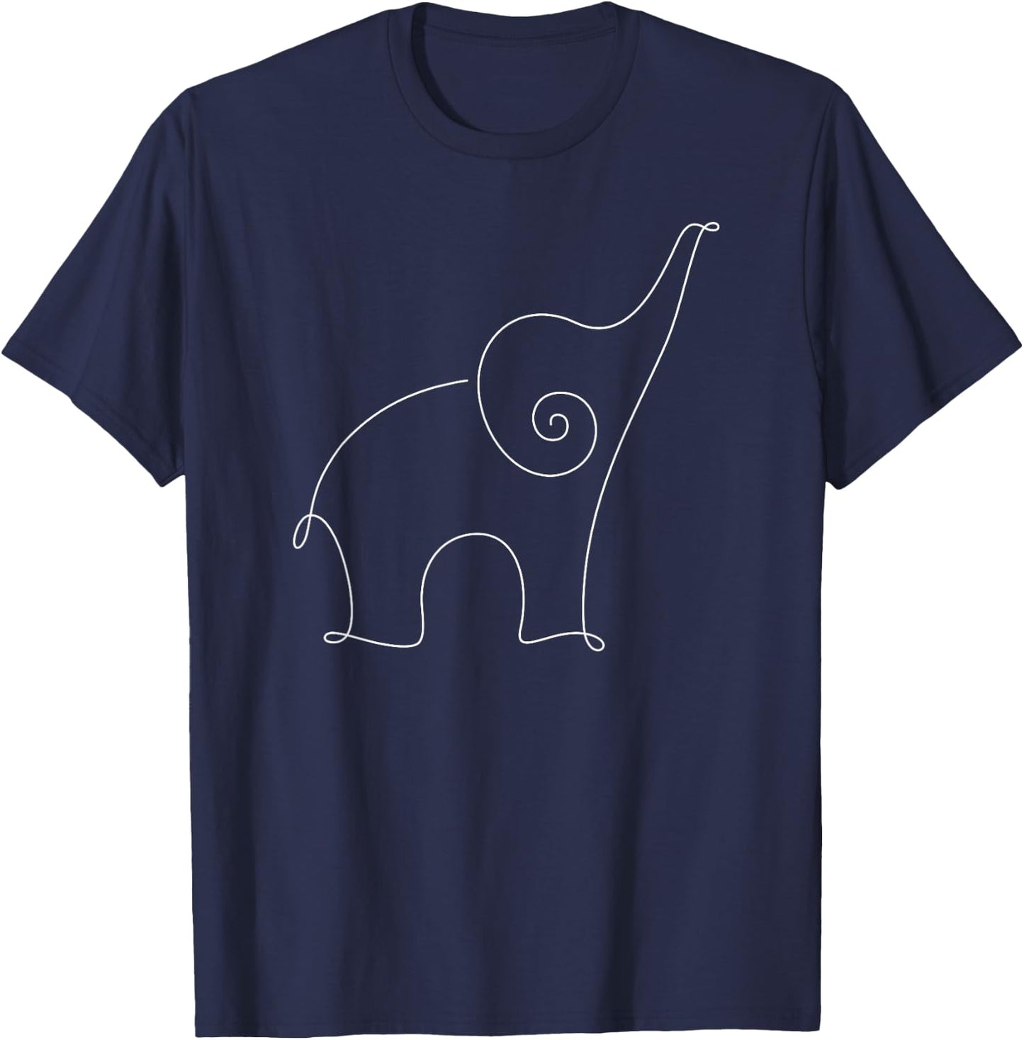 Elephant line art, yoga, minimalist T-Shirt - T-Shirt | Navy