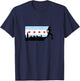 Chicago Flag Silhouette Marathon Runner Running 26.2 T-Shirt - T-Shirt | Navy