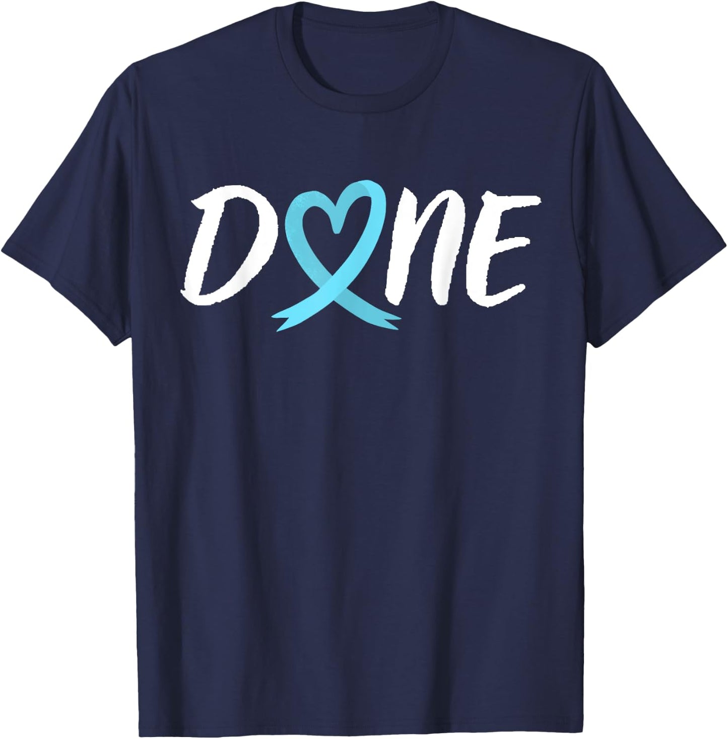 Done Last Day Of Radiation Chemo Prostate Cancer Heart T-Shirt - T-Shirt | Navy