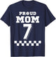Volleyball Number 7 Seven Custom Proud Mom Jersey T-Shirt - T-Shirt | Navy