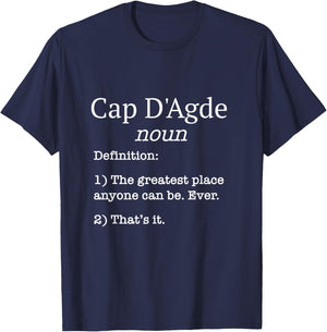 Cap d'Agde Souvenir Beach Holiday Fake Definition Funny T-Shirt - T-Shirt | Navy