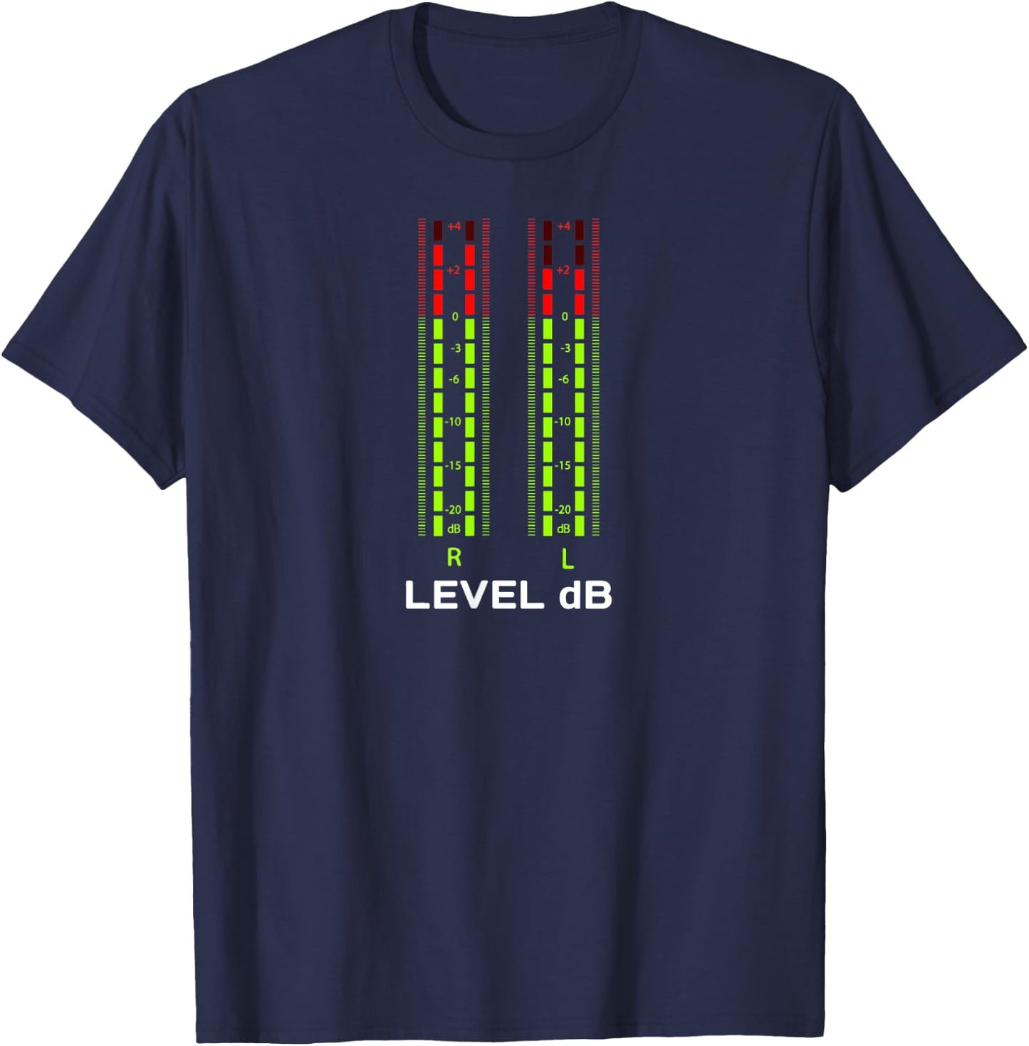 Retro VU Meter Vintage Hi-Fi Audio Stereo Music Sound T-Shirt - T-Shirt | Navy