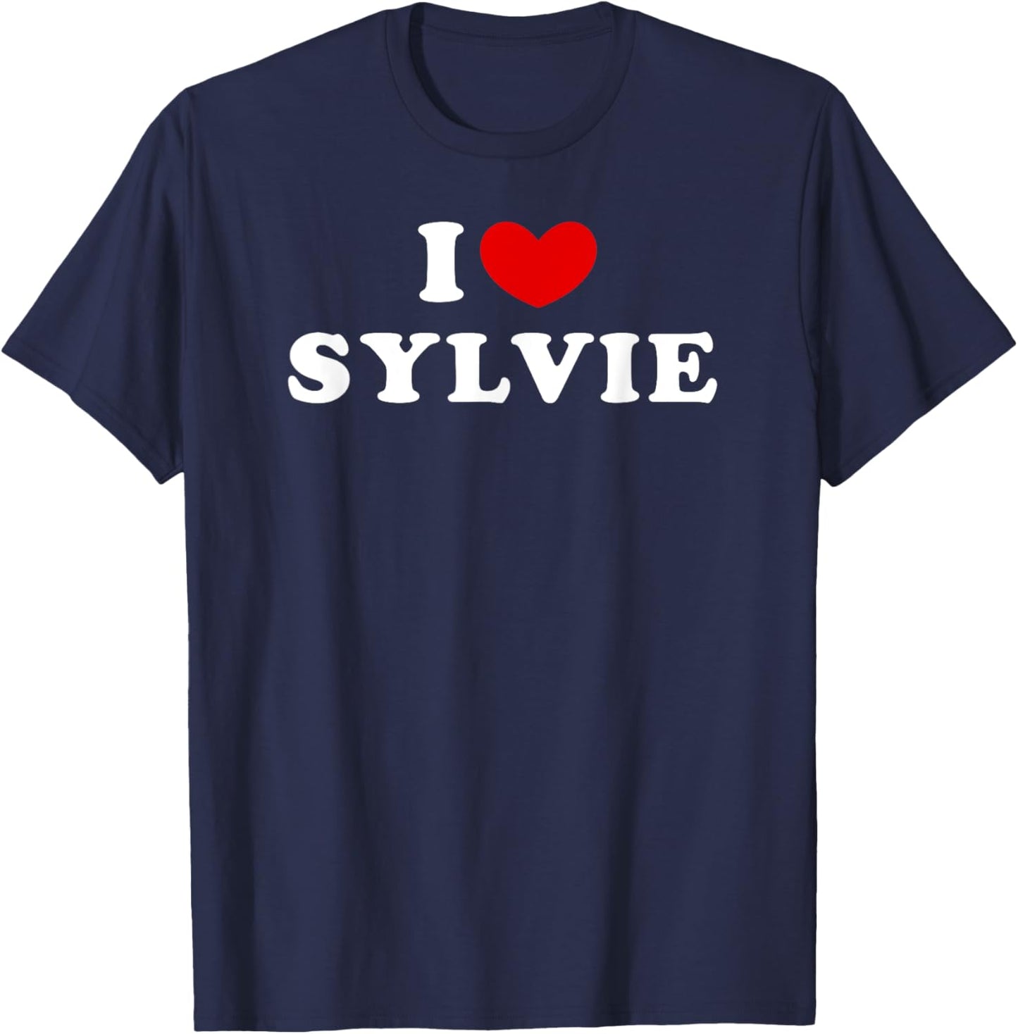 I Love Sylvie, J'Aime Sylvie , Black, S T-Shirt - T-Shirt | Navy