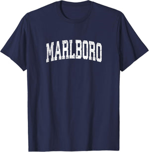 Marlboro New Jersey NJ Vintage Athletic Sports Design T-Shirt - T-Shirt | Navy