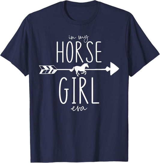 In my horse girl era cute horse girls horse lover vintage T-Shirt - T-Shirt | Navy