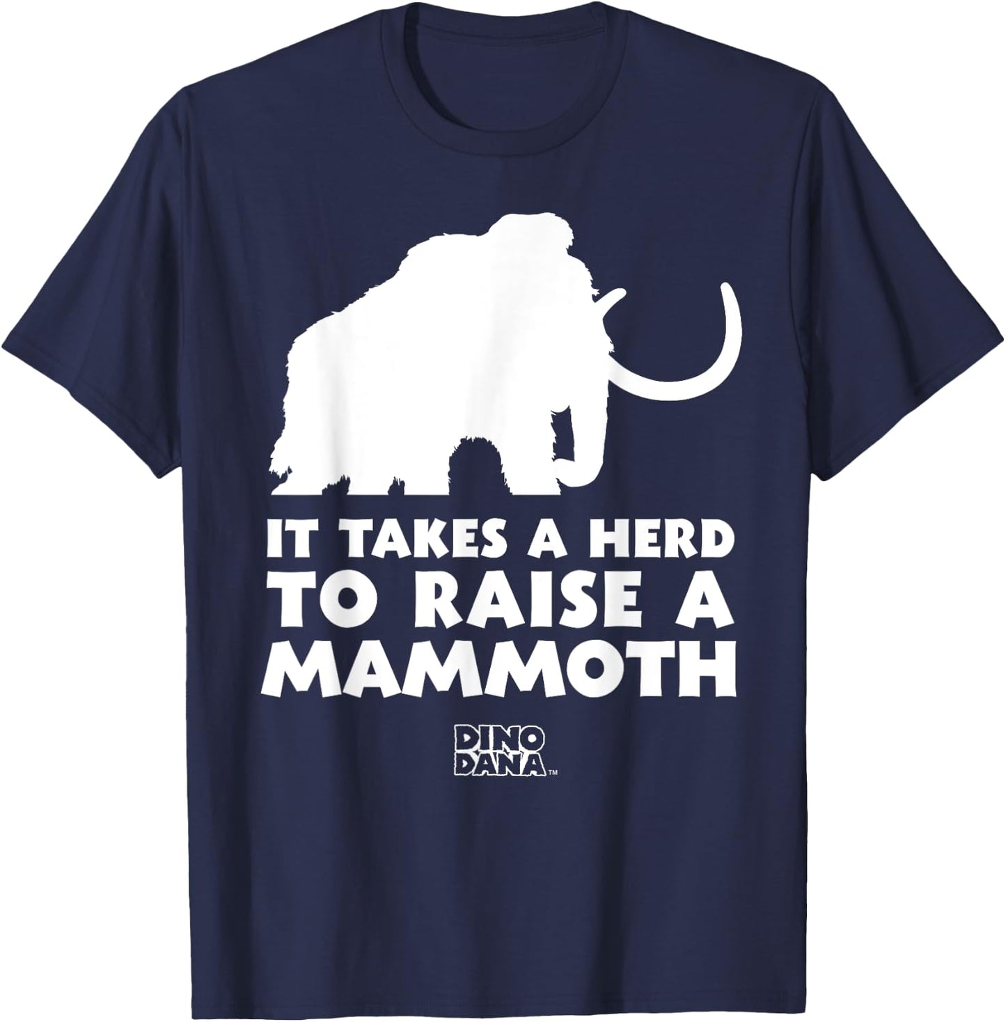 Dino Dana: White Mammoth Shirt T-Shirt - T-Shirt | Navy