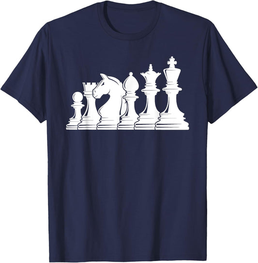 Chess Pieces T-Shirt - T-Shirt | Navy