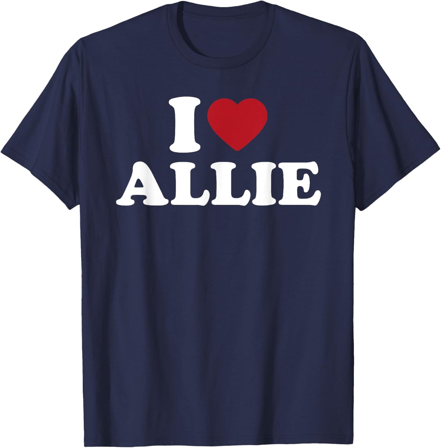I Love Allie, I Heart Allie Red Heart T-Shirt - T-Shirt | Navy