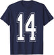 Number 14 Baseball Football Soccer Numbered Jersey T-Shirt - T-Shirt | Navy