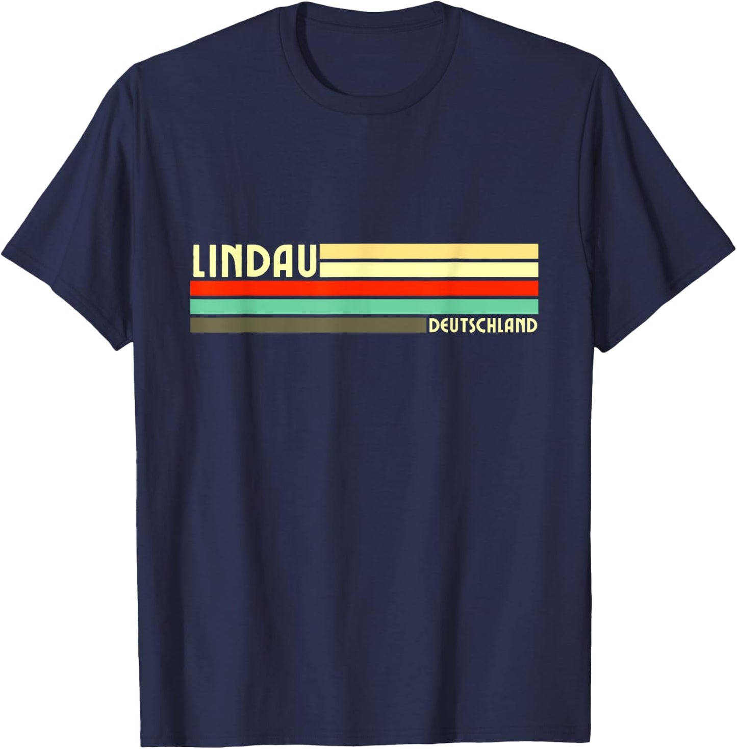 Retro Vintage Lindau T-Shirt - T-Shirt | Navy