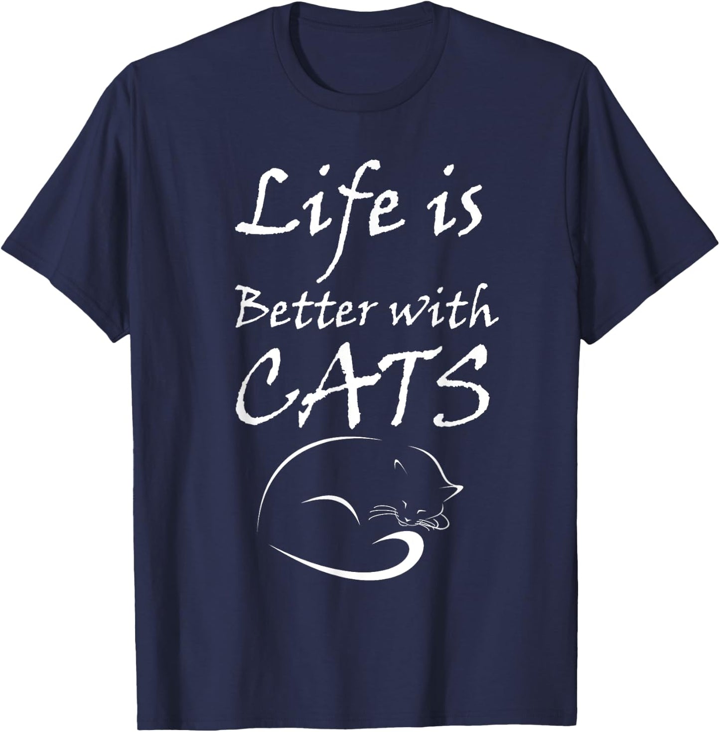 Life is Better With MY Cats T-Shirt - T-Shirt | Navy