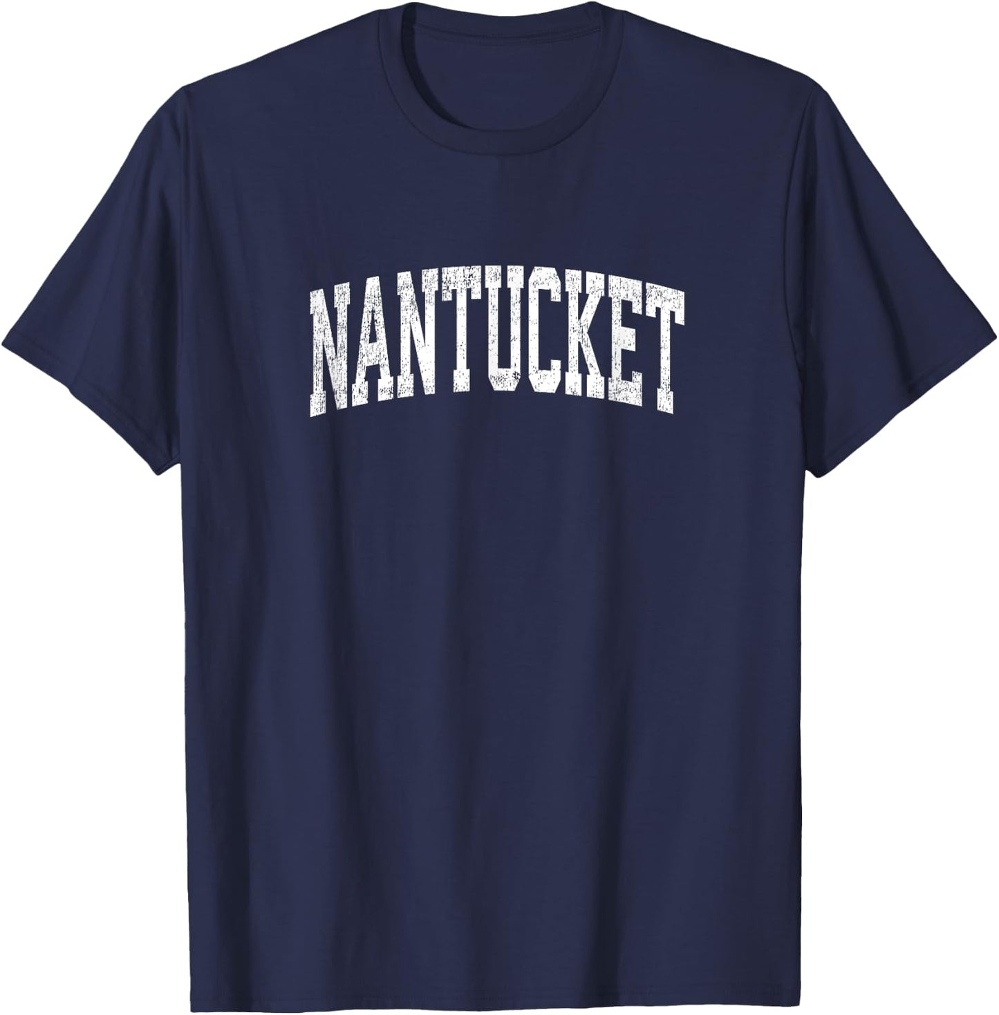 Nantucket Massachusetts MA Vintage Athletic Sports Design T-Shirt - T-Shirt | Navy