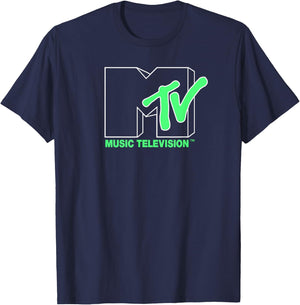 MTV Space Walk Front Back Logo , black T-Shirt - T-Shirt | Navy