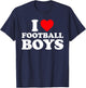 I Love Football Boys Shirt I Heart Football Boys T-Shirt - T-Shirt | Navy