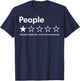 Funny People Rating Shirt - Adults - Black - Small - Short Sleeve - - Retro - Polyester - - Letter Print - Lightweight, Classic fit, Zipper closure T-Shirt - T-Shirt | Navy