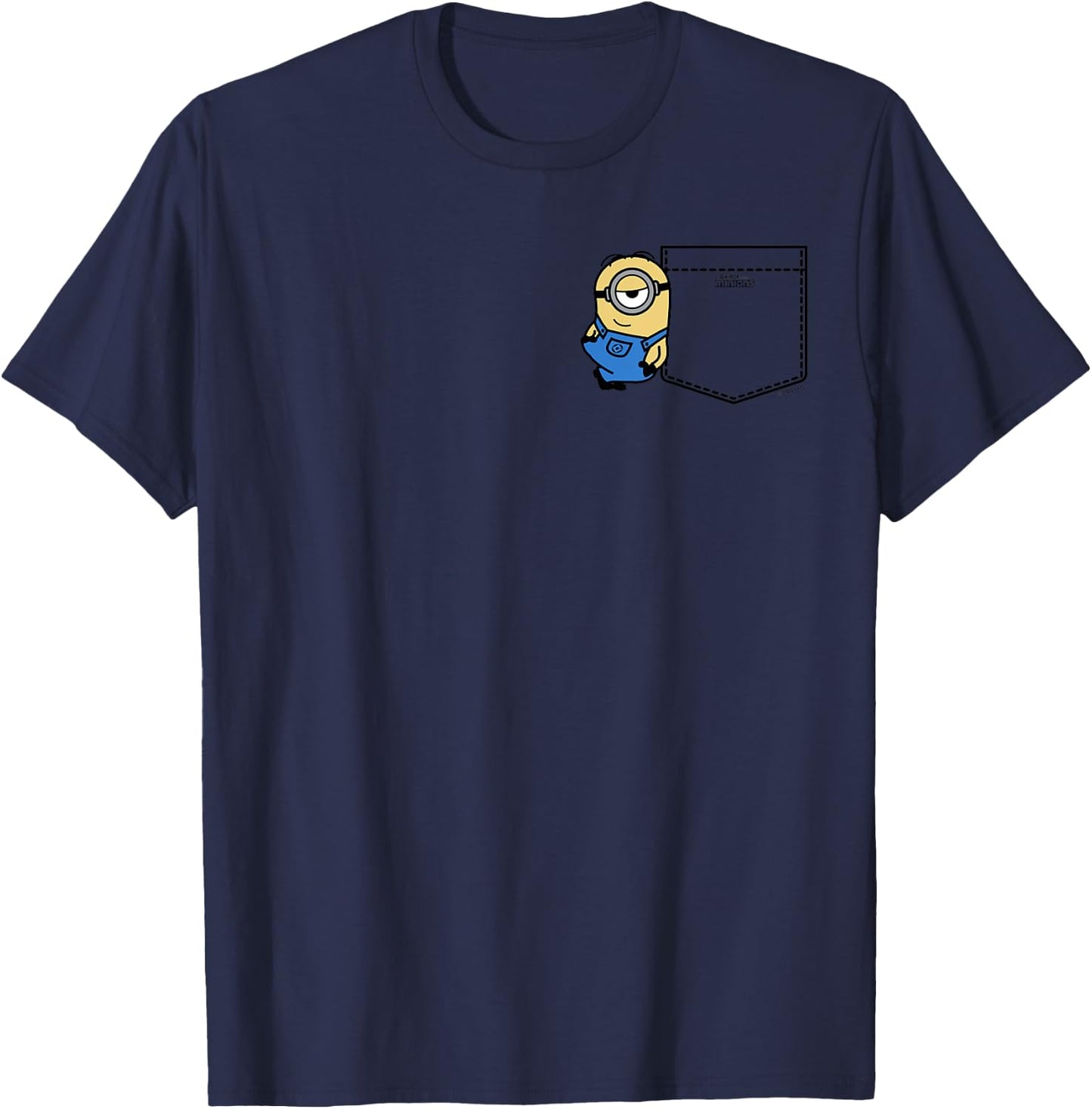 Minions Stuart Casual Pocket Hit T-Shirt - T-Shirt | Navy