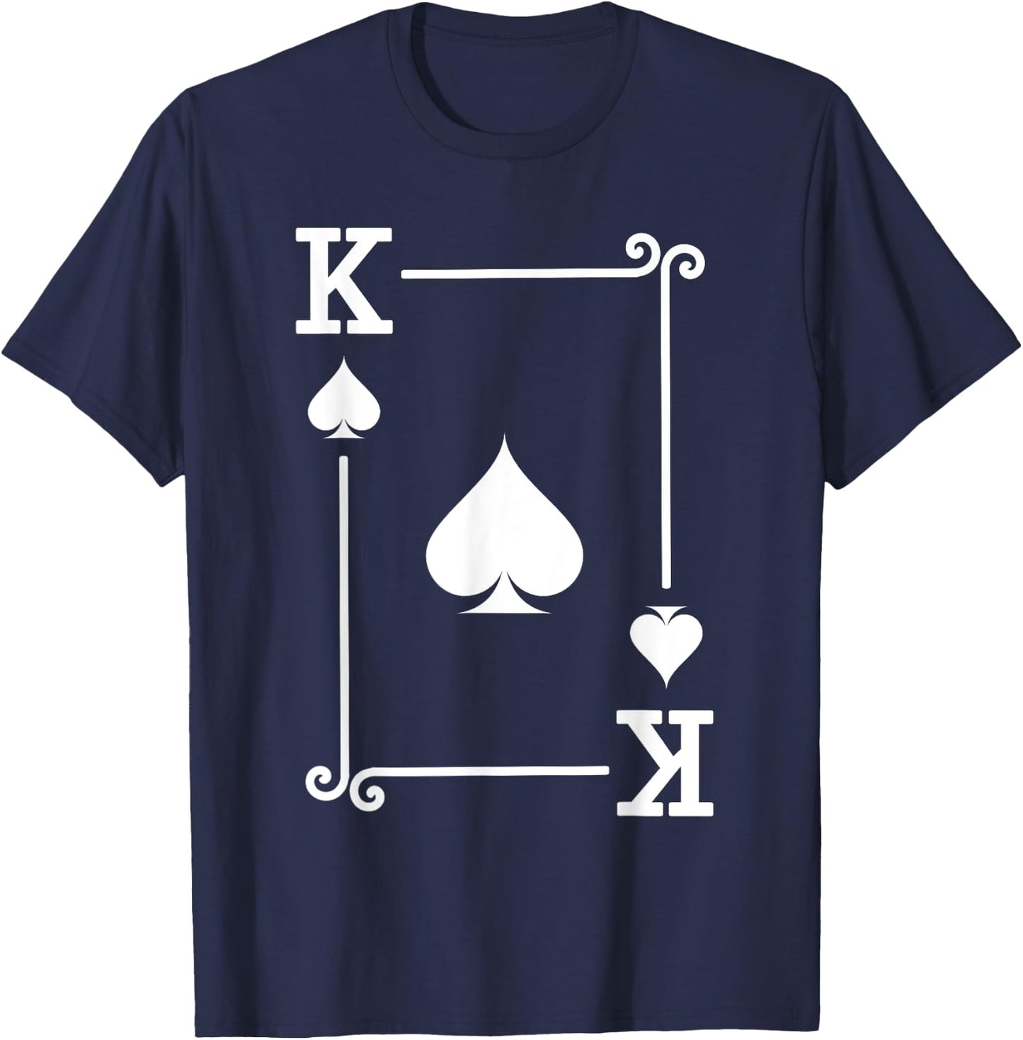 Playing Cards - Matching Spades Card Suits - King Card T-Shirt - T-Shirt | Navy