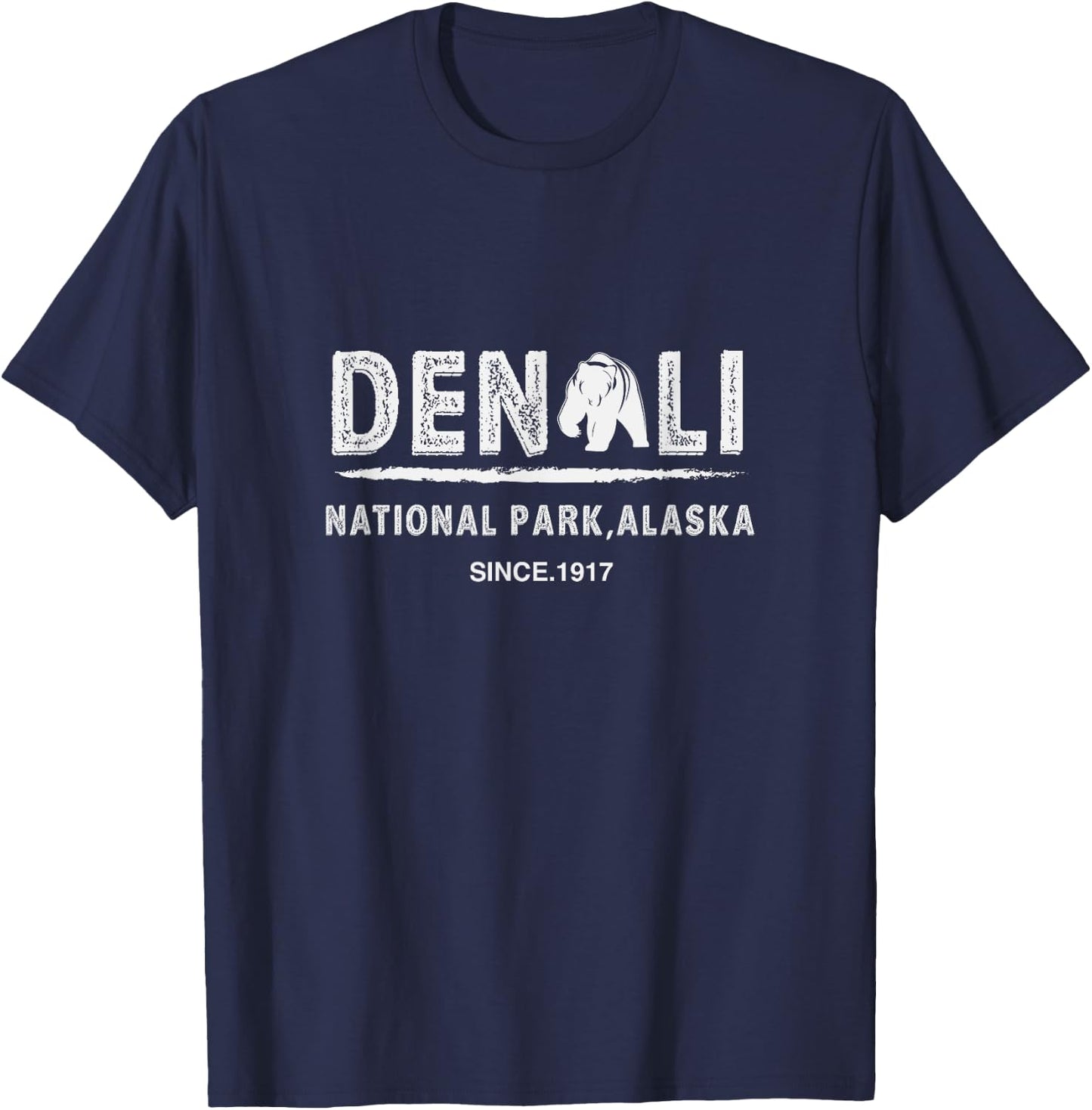 Cool Denali National Park with Polar Bear T-Shirt - T-Shirt | Navy
