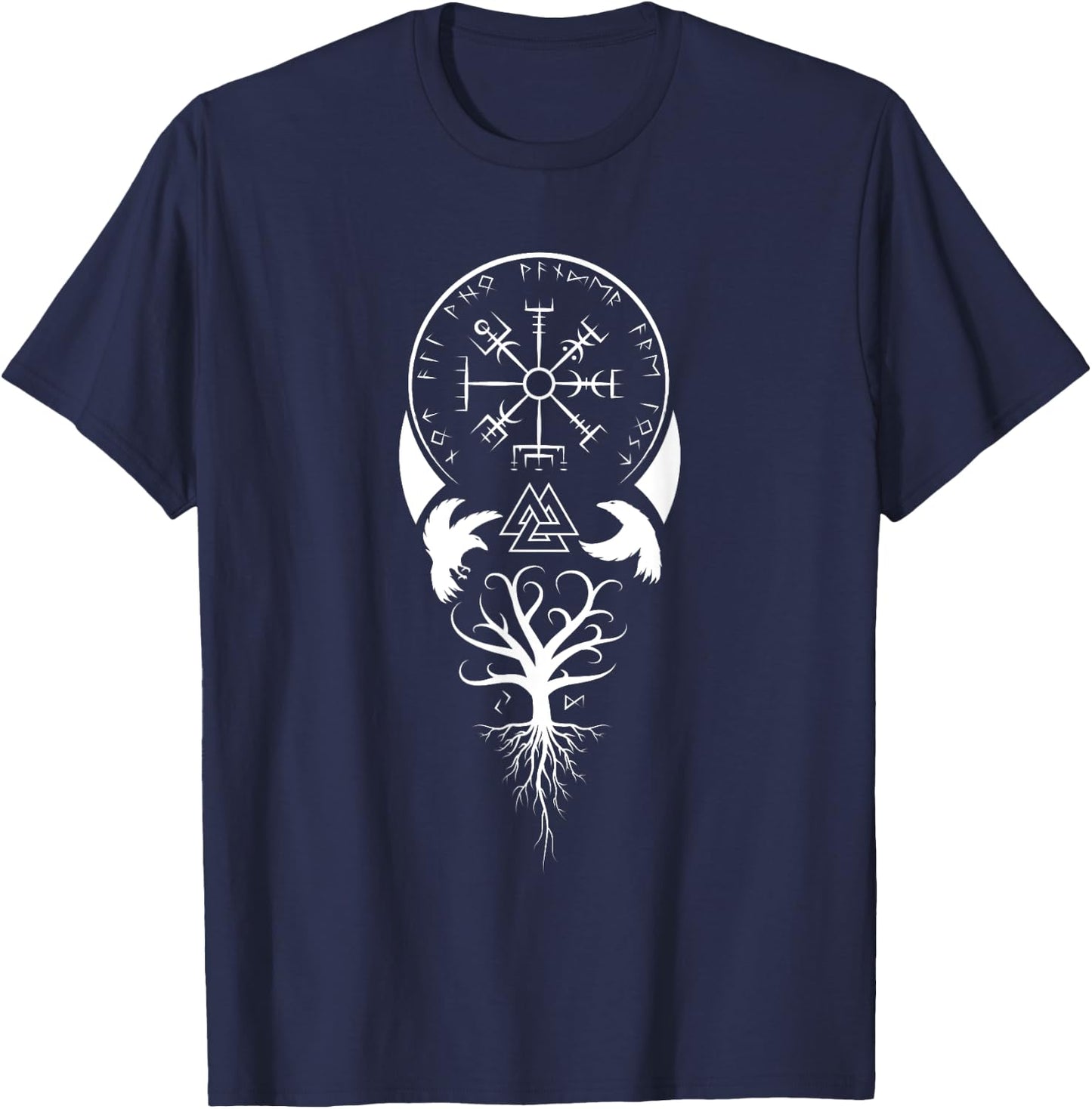 Viking Celtic Classic Vegvisir Compass Vikings T-Shirt - T-Shirt | Navy