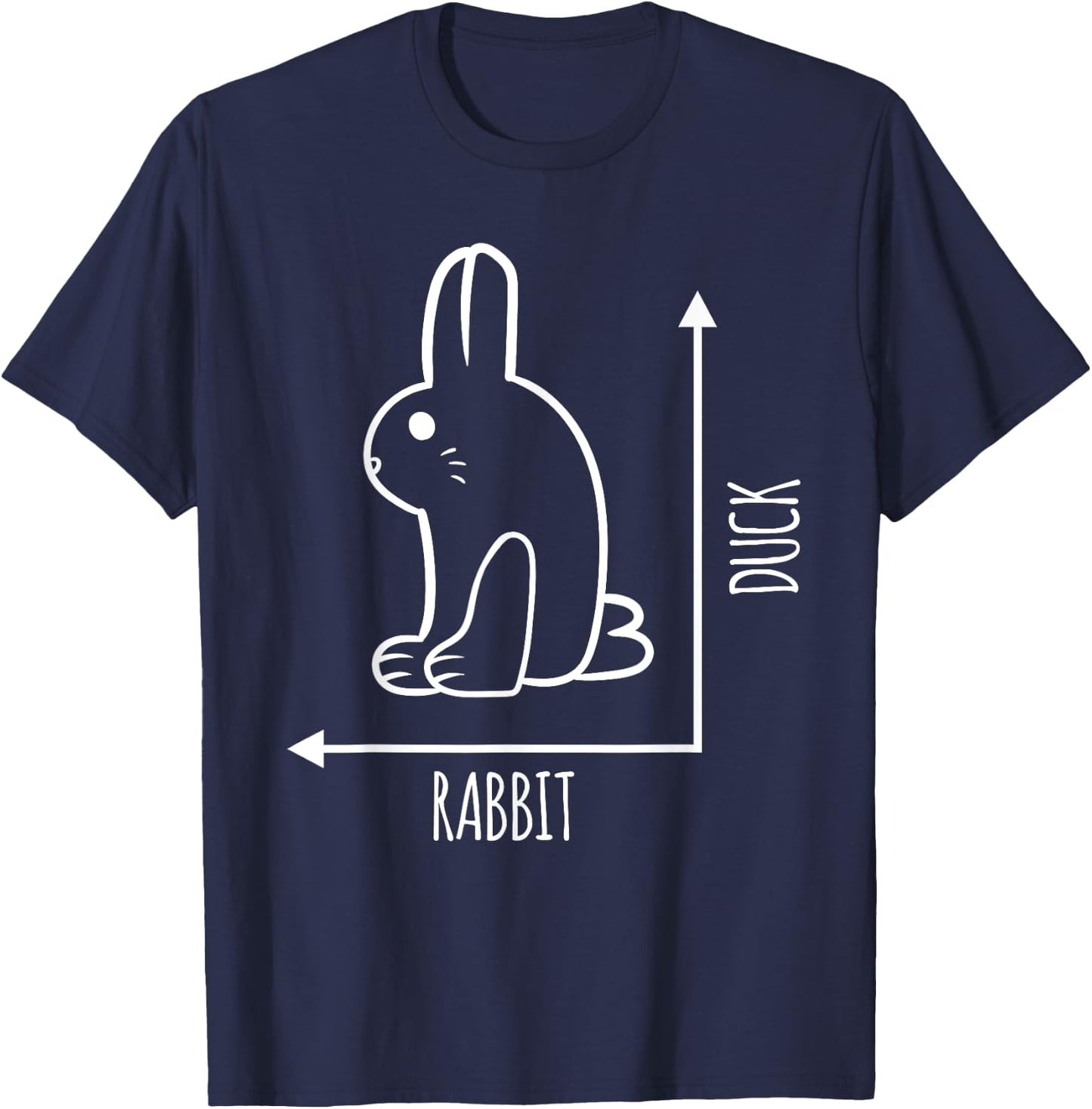 Funny Rabbit Duck Graph Rabbit Bird Animal Lover T-Shirt - T-Shirt | Navy