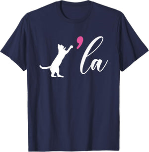 Cat Ladies For Kamala Harris For President 2024 Comma La T-Shirt - T-Shirt | Navy